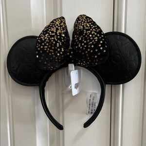 Walt Disney World 50th Black and Gold Sequin Mouse Ears Headband